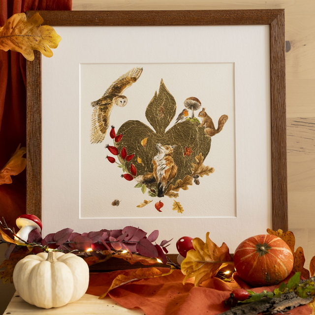 Aquarelle - cœur de forêt