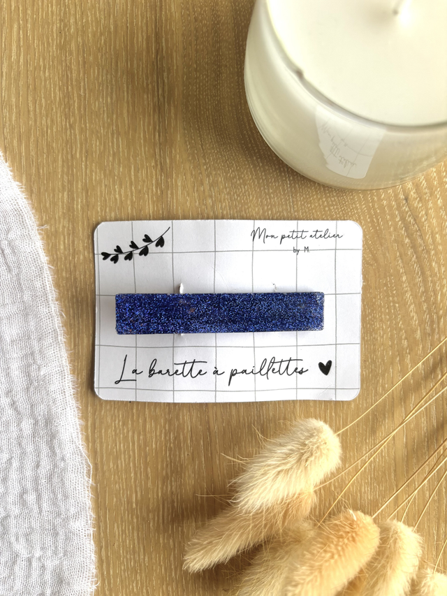 La barette à paillettes - Bleu électrique