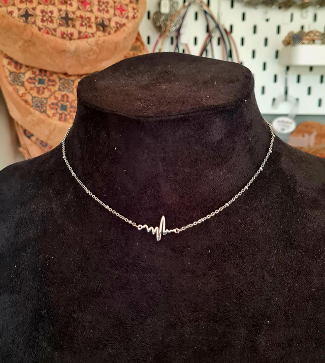 Collier en acier inoxydable argent "Pulsions"