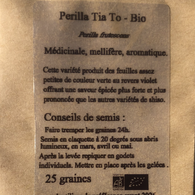 Graines de Perilla Tia-To Bio - Perilla frutescens