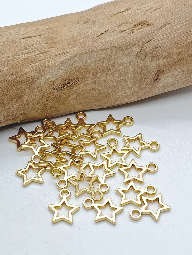Lot de 20 breloques étoile doré 