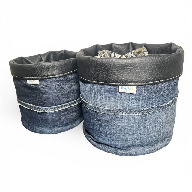 Panière de Rangement Multi-Poches en Similicuir - Pièce Unique 