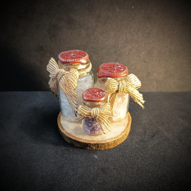 Petit autel d’équilibre – Améthyste, Quartz rose , cristal de roche