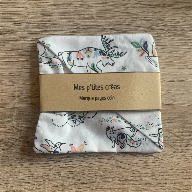 Marque pages coin en tissu