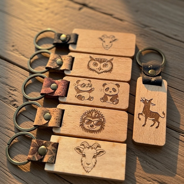 Porte clés en bois en liège au choix 