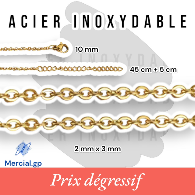 Collier « maille forçat » - 45 + 5 cm