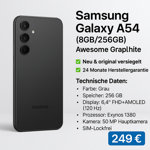 Samsung Galaxy A54 (8GB/256GB) – Awesome Graphite