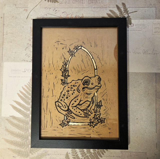 Forest Animal A5 Lino Prints - Frog