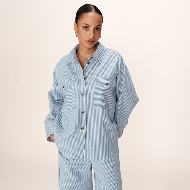 Blouse Shirt Stripe Blue