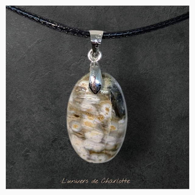 Pendentif &quot;Jaspe océan&quot; PN-135