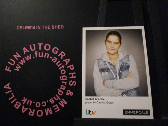 Gemma Oaten (Rachel Breckle) Original Emmerdale Coloured Itv Logo Cast Card