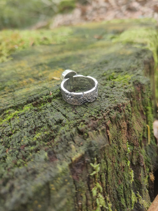 Bague "Aurore" Argent Massif et Labradorite Violette