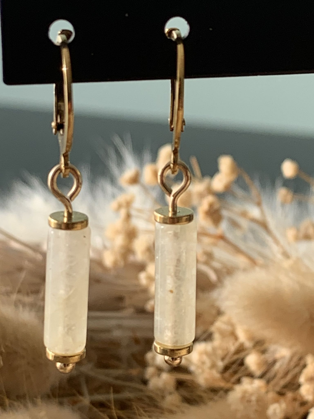 Boucles d'oreilles Auréline Aventurine jaune pâle