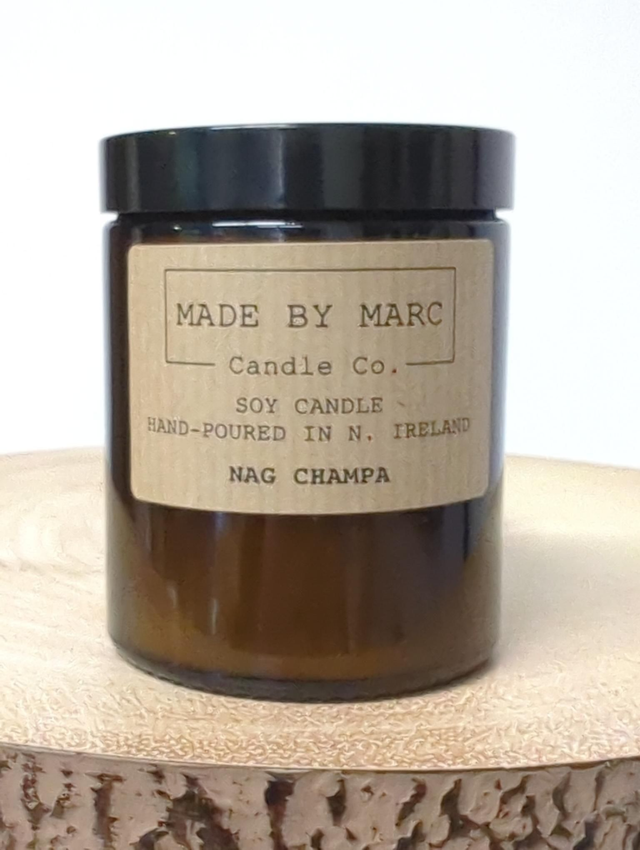 Made By Marc Candle Co. Soy candle. Nag Champa.