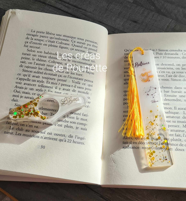 Marque-page astro "balance" et sa bague de lecture