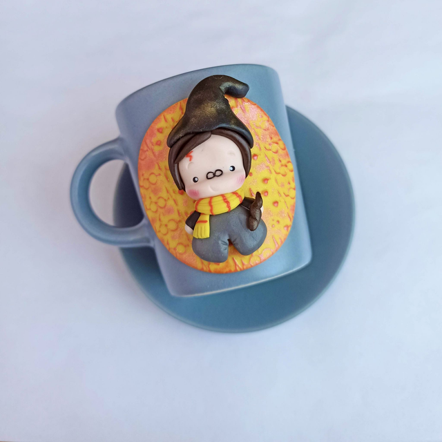 SU ORDINAZIONE - Tazzina da caffè e piattino con personaggi fan art