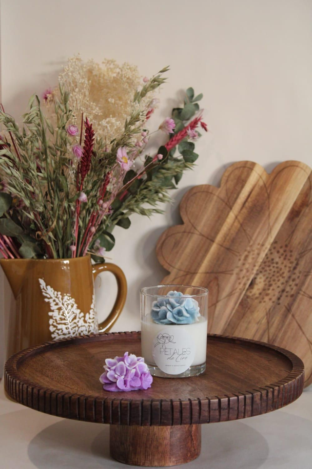 Bougie artisanale Hortensia 