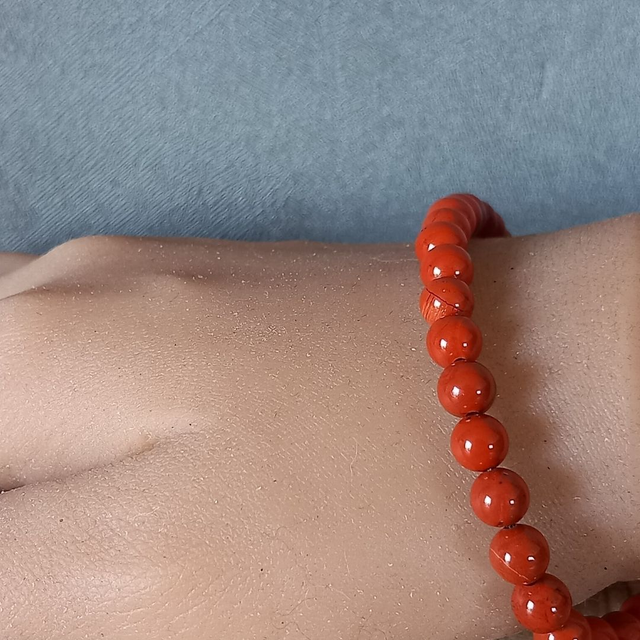 Bracelet ajustable en Jaspe rouge