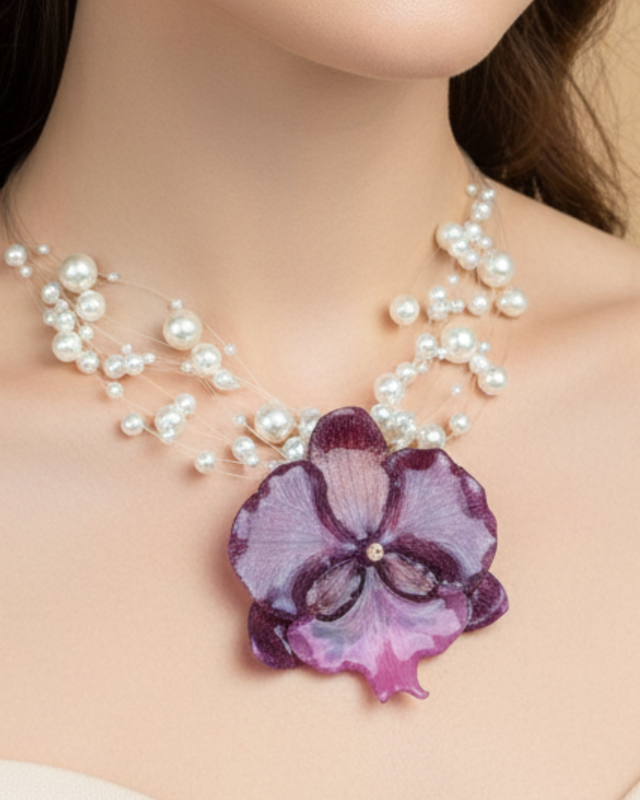 Collier orchidée