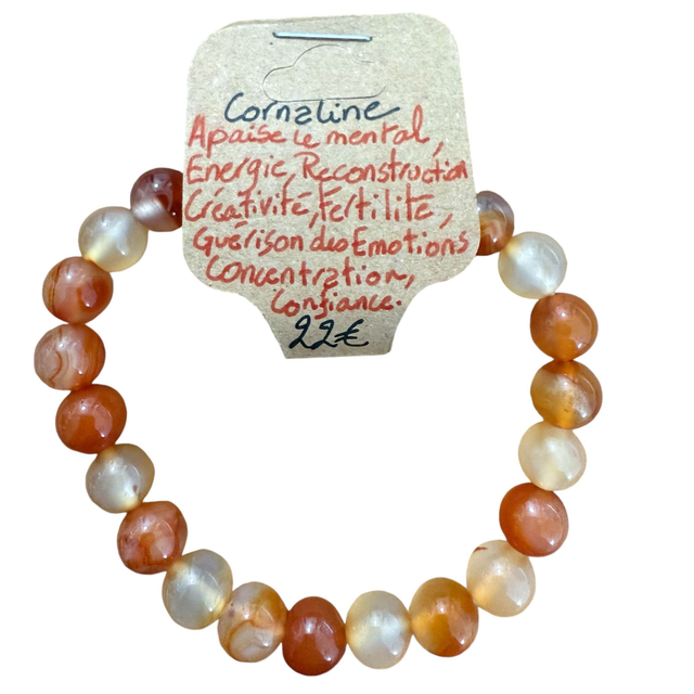 Bracelet Cornaline ~ 8 mm 
