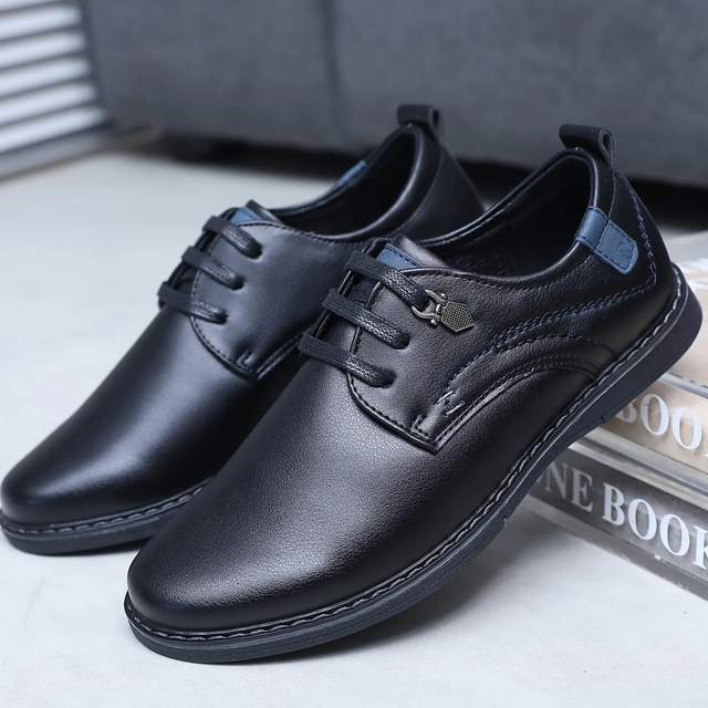 Boys' Black Fashion Lace-up Oxford Shoes