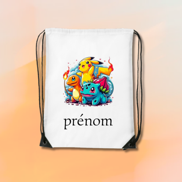 Sac Cordon Pokémon Prénom 