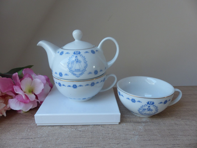 Ensemble Théière Égoïste Romantique avec 2 Tasses – Motif Floral Princesse/Duchesse – Service à Thé Vintage