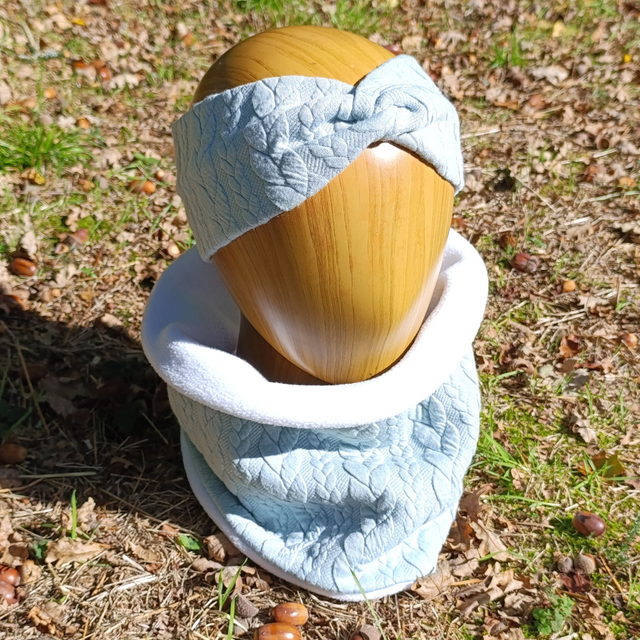 Bandeau torsades - vert d'eau