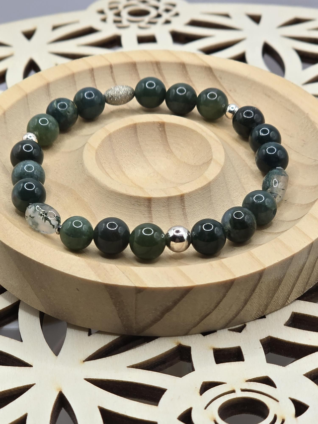 Bracelet Agate mousse 0,8 cm