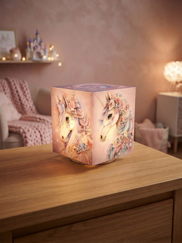 Lampe d'ambiance en cire 12x12cm - "Licorne"