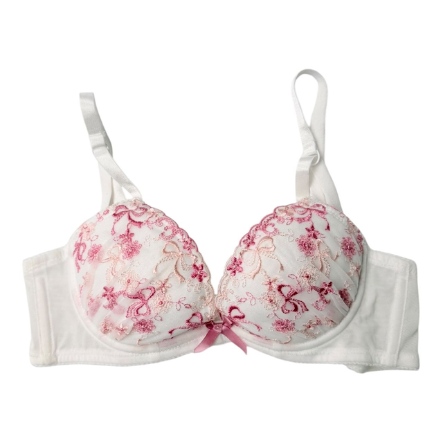 White + pink bow Japanese Bra 32AA/A 
