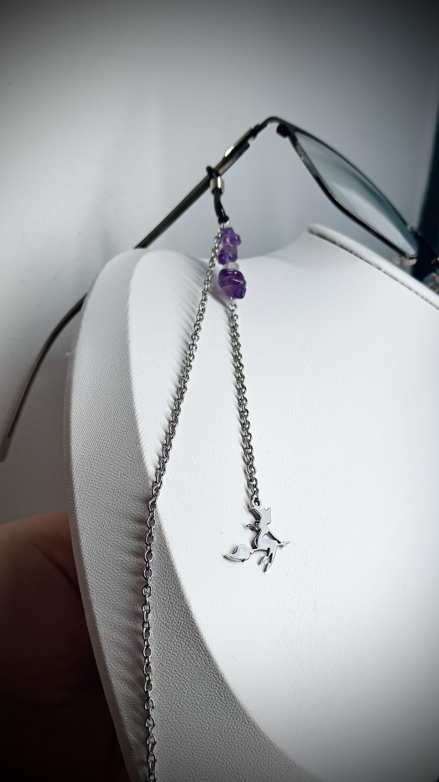 Chaine de lunettes SORCIÈRE argenté TOUCHE DE MAGIE