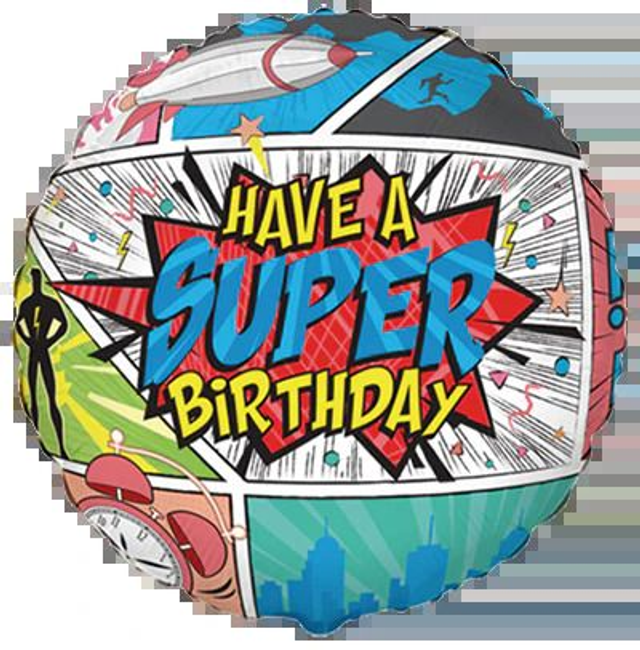 18" ROUND COMIC BIRTHDAY FOIL