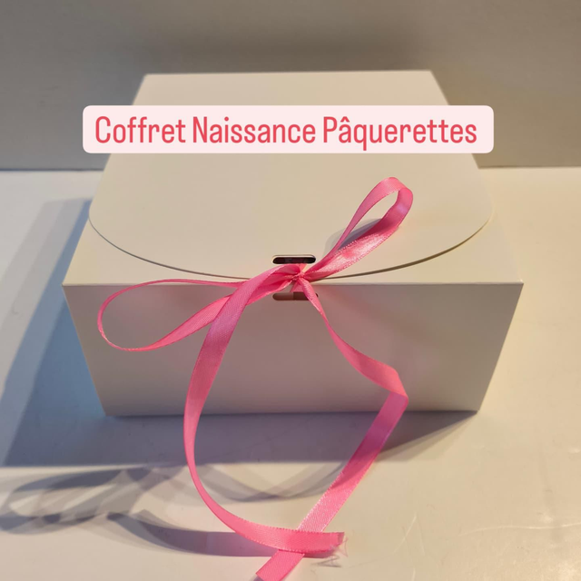 Coffret Naissance (Pâquerettes) rose 