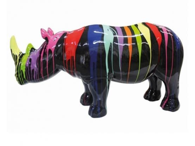 SCULPTURE RHINOCÉROS TRASH DESIGN 140 cm