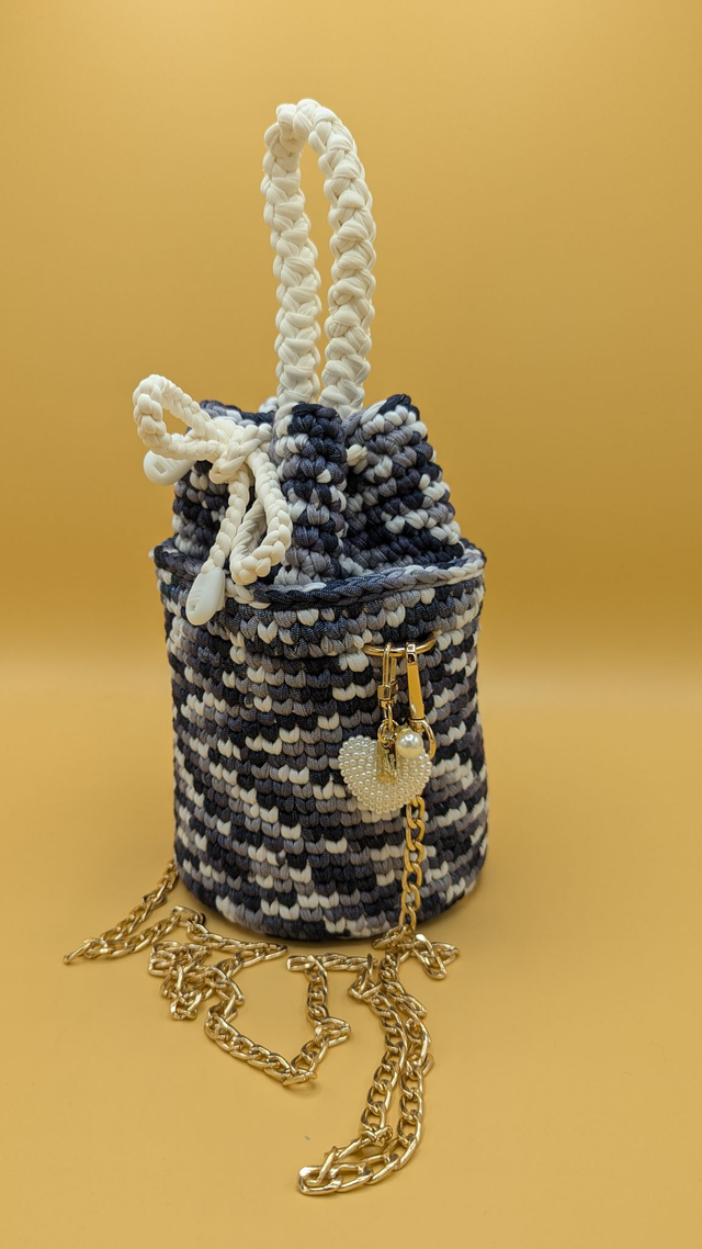 Sac multicolore doré cylindre