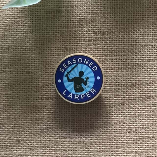Wooden Pin Badge - Seasoned Larper