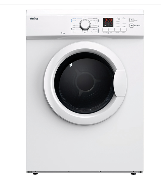  AMICA ADV7CLCW 7kg freestanding vented tumble dryer, white