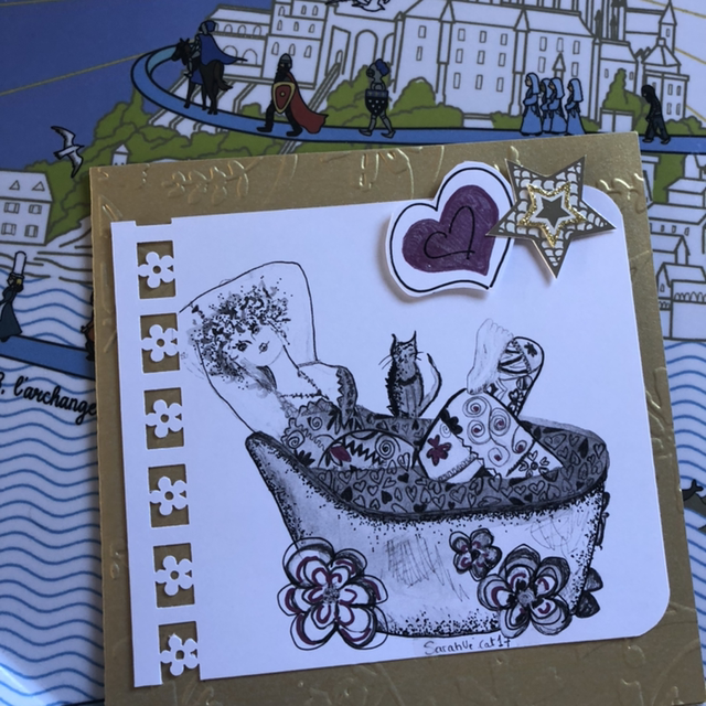 Carte - collection coeur rose - 13,5 x 13,5 cm