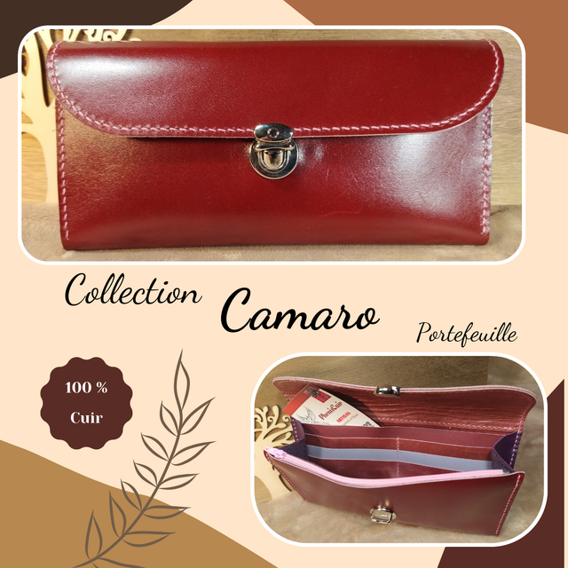 CAMARO portefeuille - Lie de vin