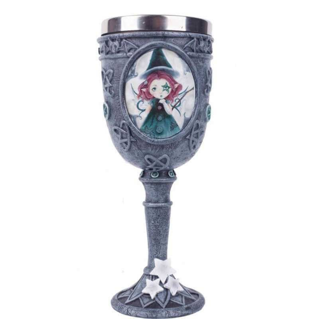 Fée moyenne - Magique bleue avec balai coupe