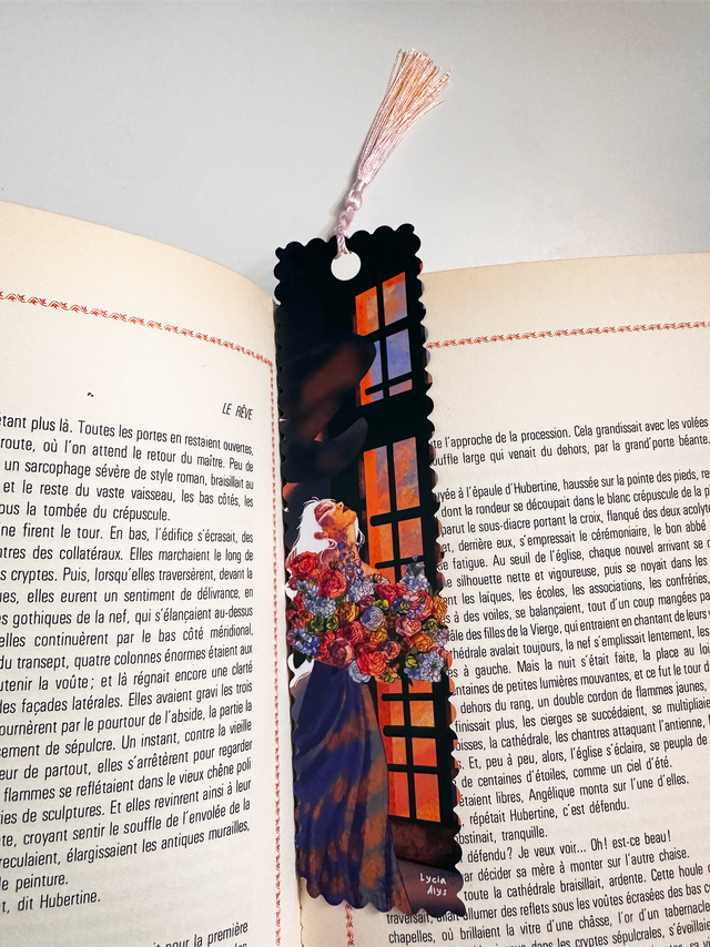 Marque page à pompom - sunset