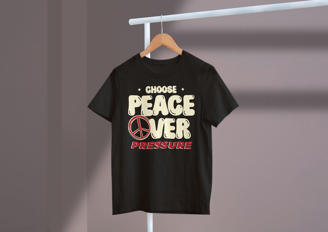 Choose Peace Over Pressure Mental Health Stress Relief. Wählen Sie „Frieden statt Druck“, „Psychische Gesundheit“, „Stressabbau“.