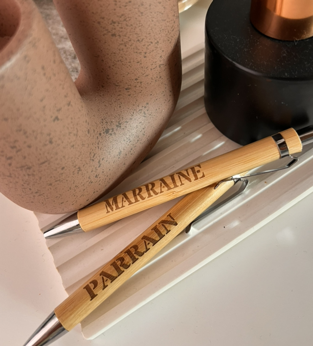 Stylo bambou gravé au laser