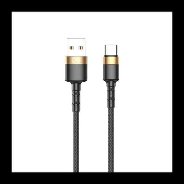 Câble tressé nylon / alliage Type C noir 1m