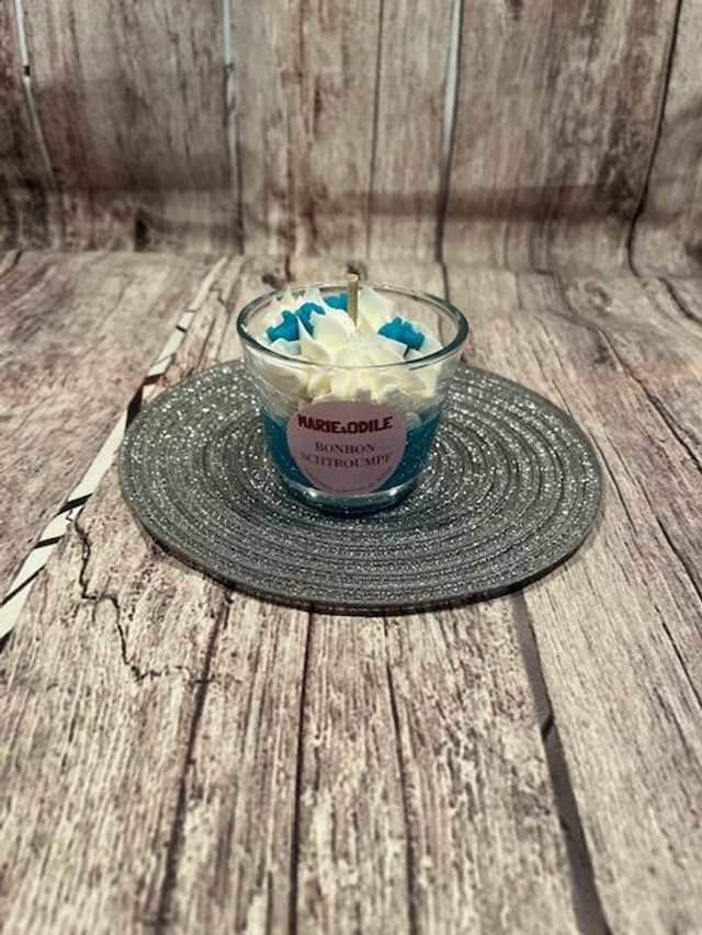 Bougie parfumée Bonbon schtroumpf - 100 grammes