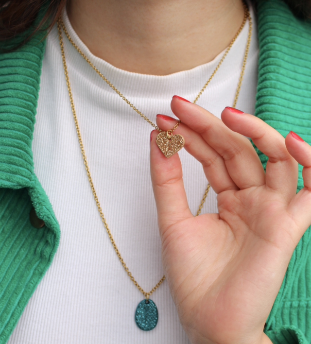 Pendentif Cara • couleurs pailletées