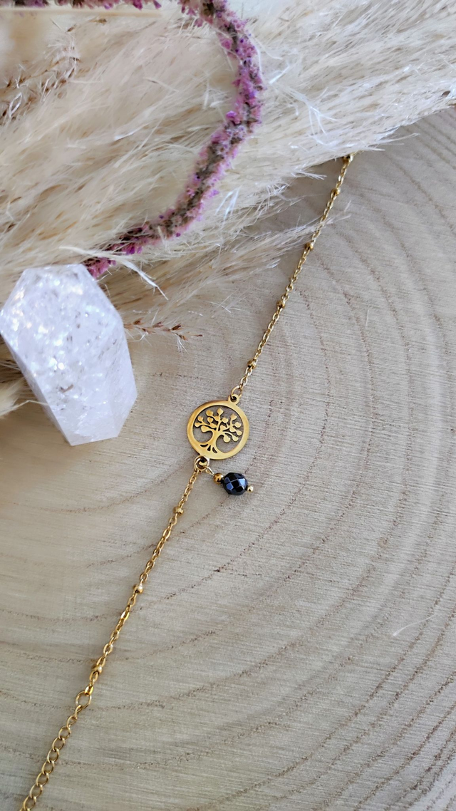 Bracelet Arbre de vie Hématite facettée