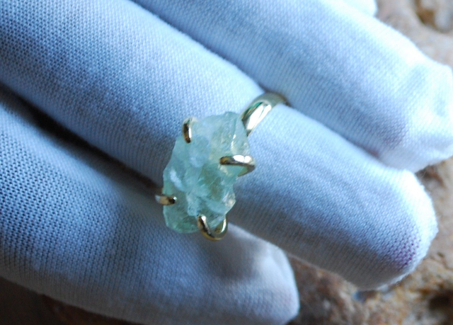 Bague en calcite vert