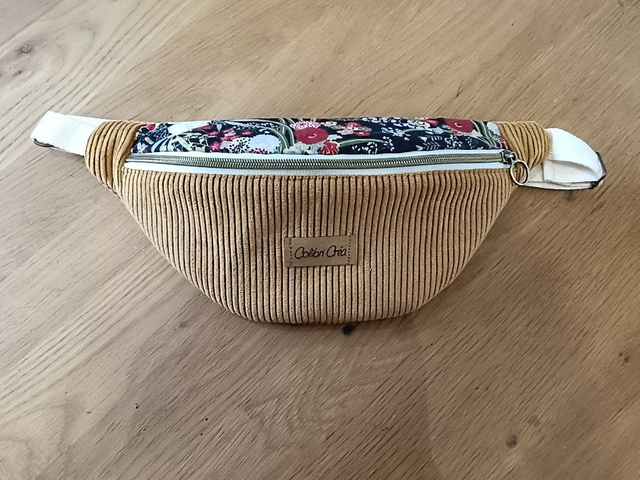 Sac banan velour cotelé moutarde